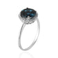 Royal Blue Topaz London Halo Ring