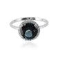 Royal Blue Topaz London Halo Ring